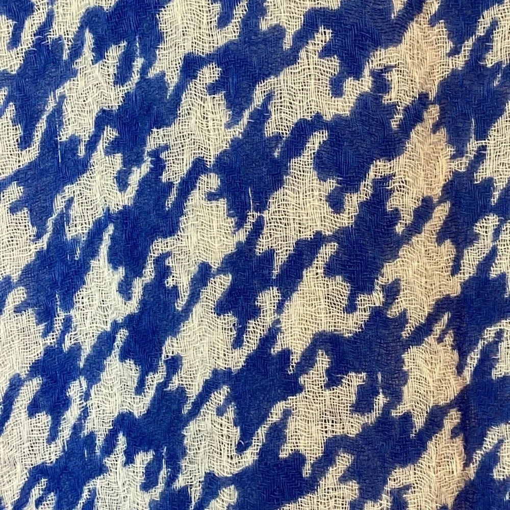 NWT! GAP blue white Houndstooth scarf coastal cowgirl resortwear quiet luxury
